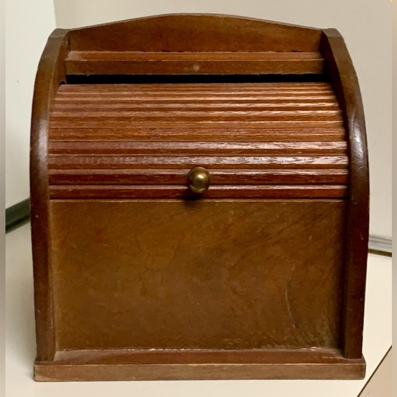 Antique Westgate Stationery Wooden Accordion Sliding Top Letter Mail Box - Picture 1 of 15